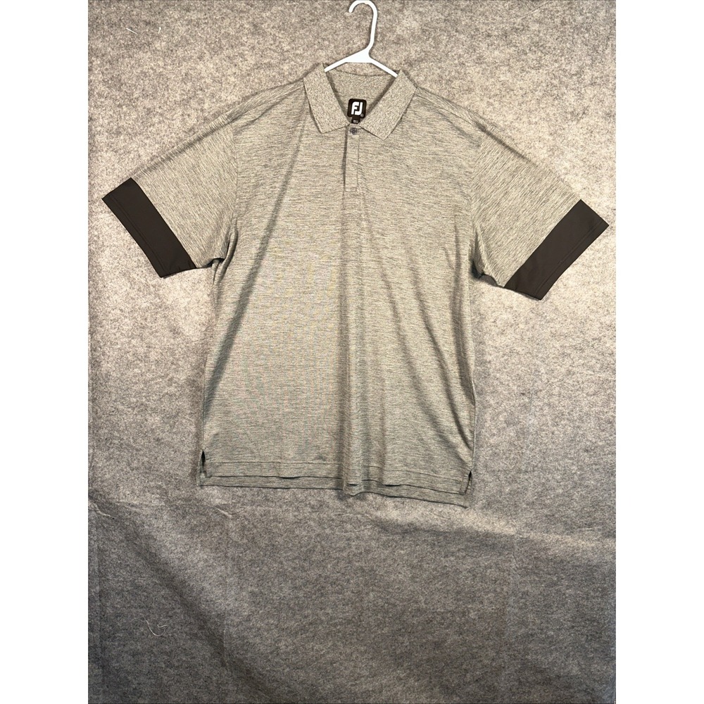 Footjoy Polo Shirt Mens 2XL Gray Short‎ Sleeve Golf Stretch Heathered